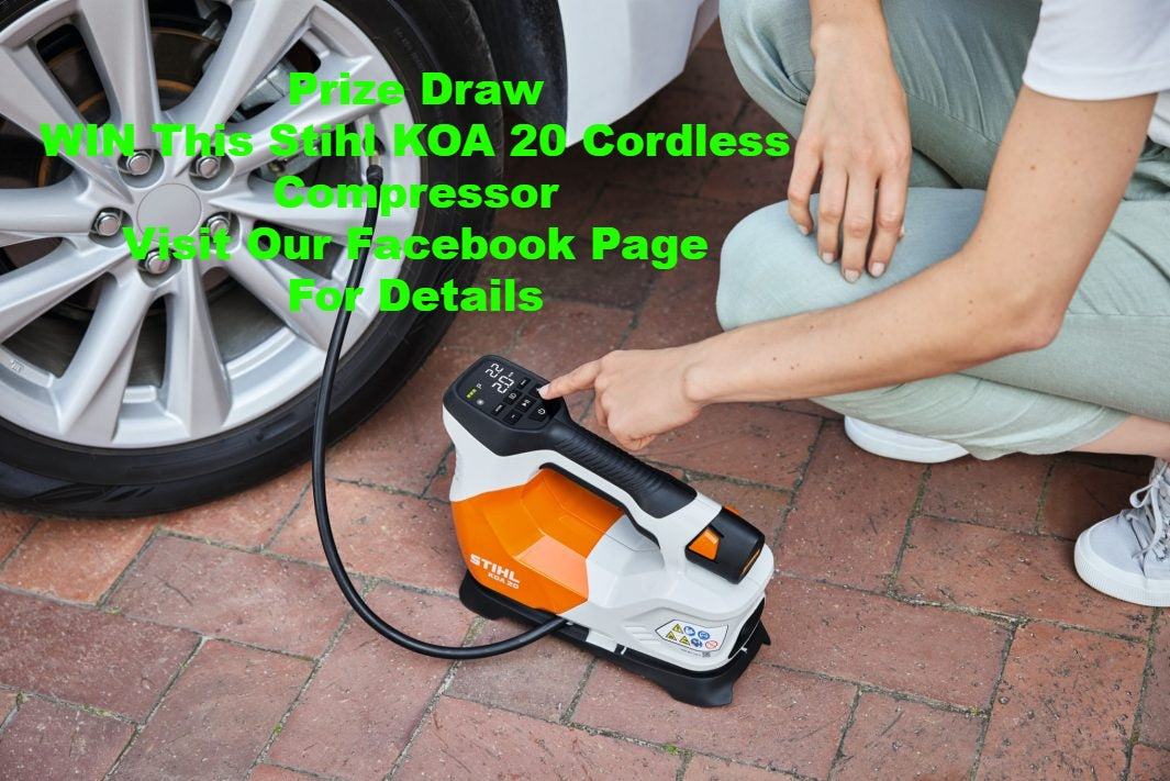 Prize Draw<br> WIN Stihl Cordless Compressor<br> (Worth £124.00)<br>Visit Our Facebook<br>T&C'sApply